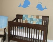 Jumping Whales - Set of Two - Wall Decals - Your Choice of Color