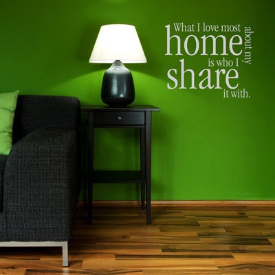What I Love Most About My Home - Quote - Wall Decals - Your Choice of Color