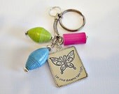Sweet 16, Colorful Keychain or Zipper Pull, Paper Bead Clip Accessory - shipping included