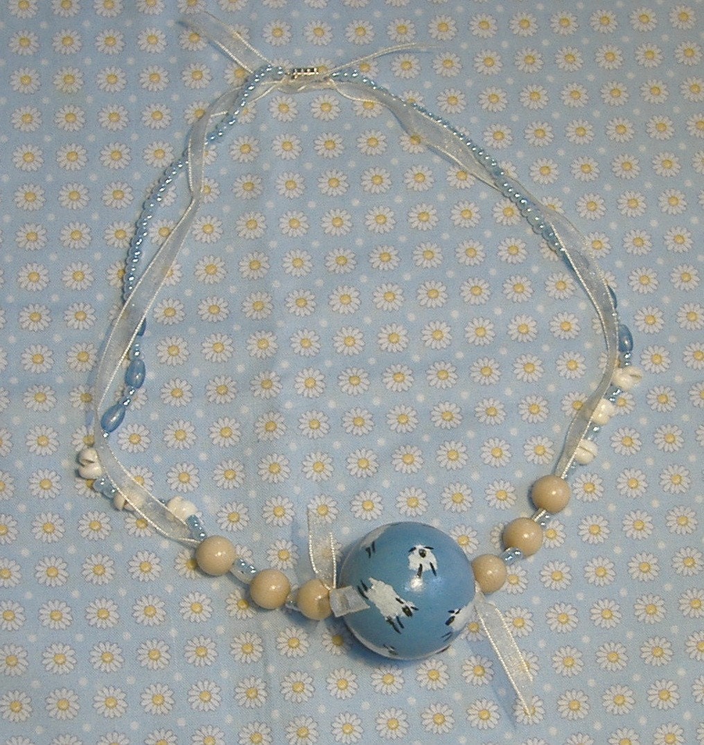 Hand Painted Counting Sheep Necklace