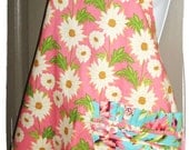 Daisy Path Ruffled Pocket Cotton Apron