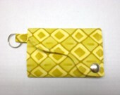 Tri-fold Credit Card / Business Card Holder/ Wallet/ Keyfob  made w/ Designer fabric Solace in Daisy