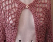 Sweater Shrug, Ladies Sweater, Dusty Rose Mauve - Easy Fit Any Size Any Color, Your Choice - preppypeach