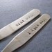 custom shirt collar stays - hand stamped stainless steel