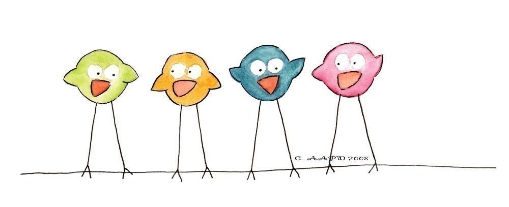 Benny and His Peeps - Bird Art Print
