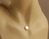 Flower Girl Necklace - Single Heart Pearl in Sterling Silver - Wedding Jewelry for Child, Junior Bridesmaid - The Pure Heart Necklace