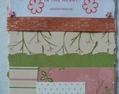 Log Cabin Quilt Greeting Card Peaches and Greens