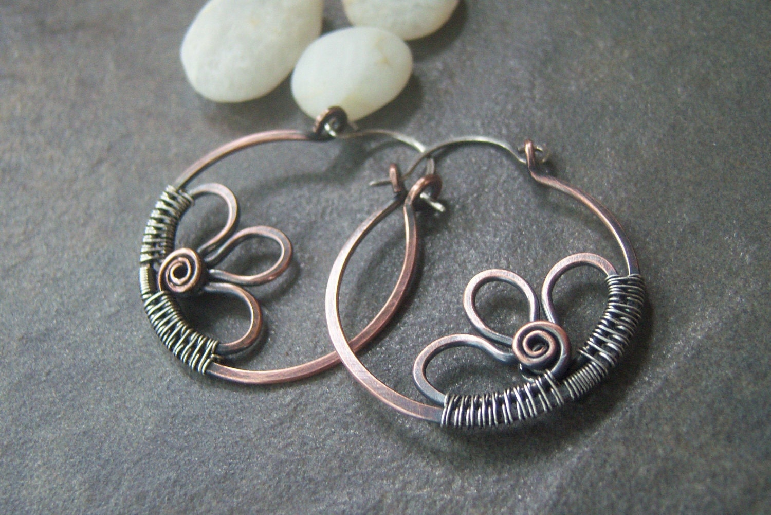 50% off Tutorial Sale-Tutorial for Rustic Daisy Hoop Earrings.