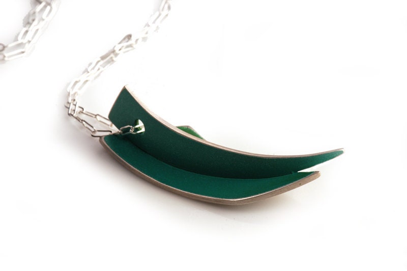 clawed- sterling silver and enamel necklace