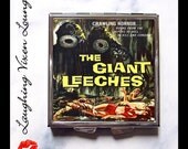Classic Horror Movie - Compact Mirror - Pill Box - The Giant Leeches Compact - Pill Case - Pillbox - Pulp Monster Movie Retro Movie B Movie
