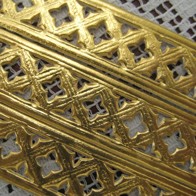 Dresden Trim Made In Germany Fancy Gold Foil Openwork Paper Lace