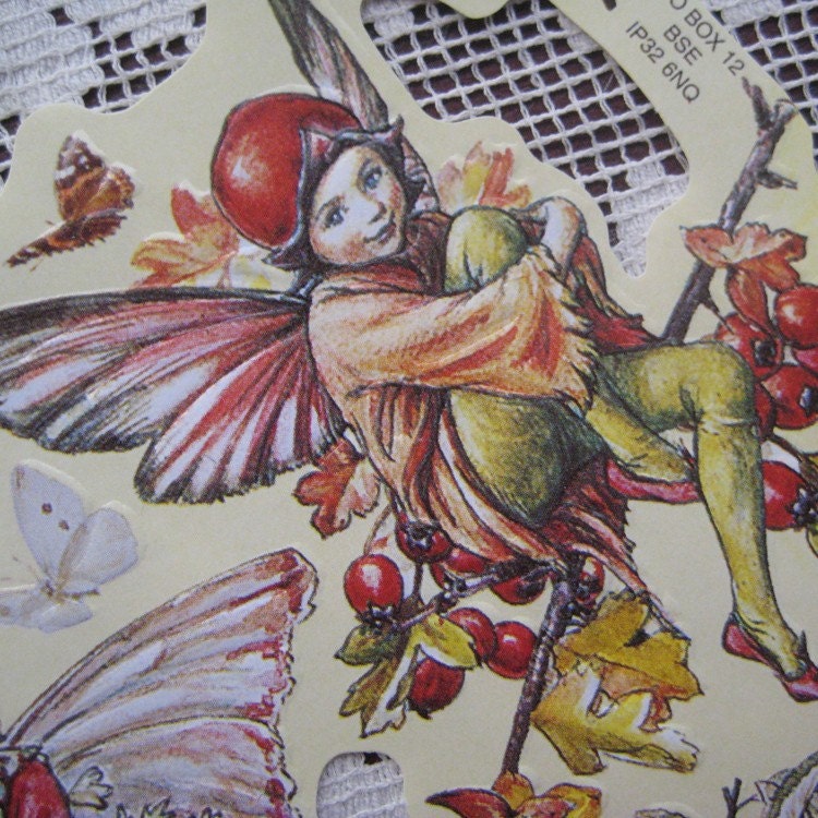 Made In England Paper Lithographed Die Cut Scraps For Your Projects Flower Fairies
