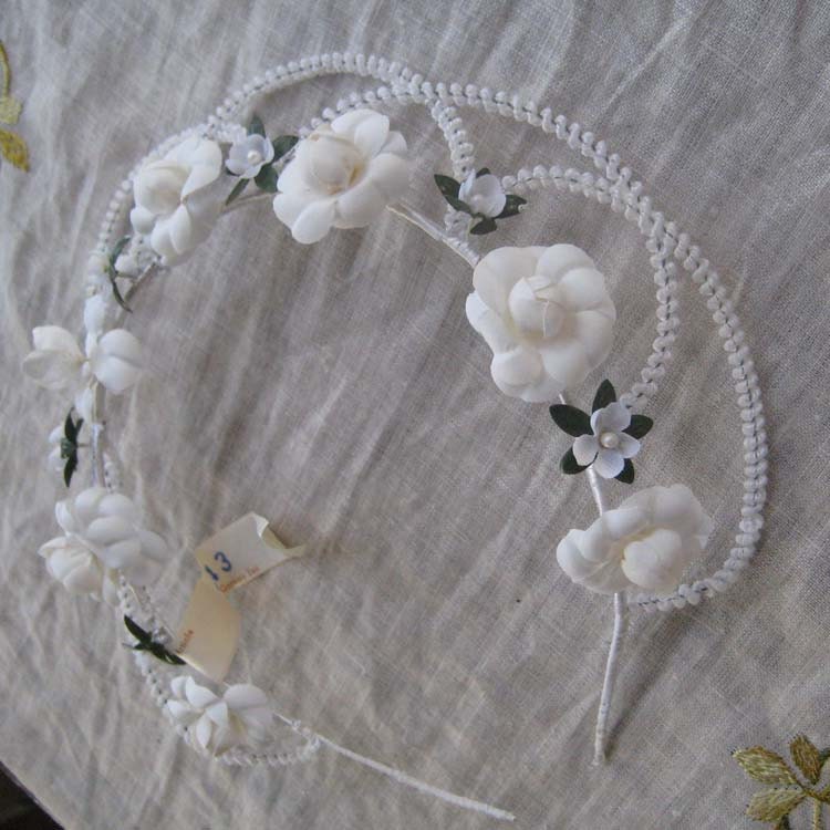 Vintage Wedding Crown Millinery Headpiece From East Germany 1950s Old Store Stock