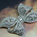 LARGE Antique Rhinestone BRIDAL BOW Pin BROOCH Stunning 1920-30s Classic