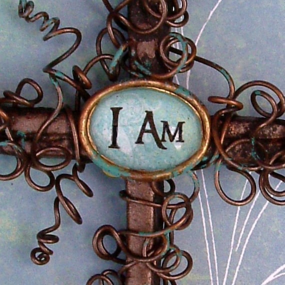 Rustic Nail Wall Cross (I AM)
