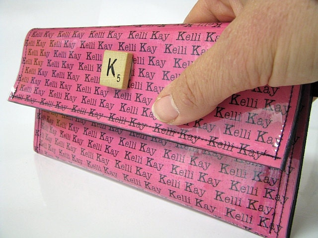 You PICK wording, color card stock and scrabble tile.  Wallet. Clutch. Bride. Groom. Wedding. Engagement. Anniversary.