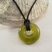 Recycled Glass Donut Pendant - Yellow Green