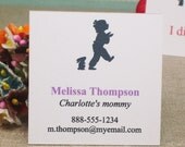 Printable - EDITABLE - Girl SILHOUETTE -  Book Plates, Tags, Reward Stickers, Address Labels - YOU Change the Text