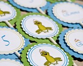 Frog Princess Birthday Party Cupcake Toppers Set of 12 by Belleza e Luce