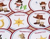 Cowboy Birthday Party Favor Tag: Rootin' Tootin' Western Cowboy Favor Tags set of 12 by Belleza e Luce Il_170x135