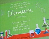 Mad Scientist Party Invitation Halloween Birthday Party Invitation Set of 10 by Belleza e Luce Il_170x135
