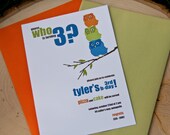Owl Birthday Invitation Boy Party Invitations set of 10 by Belleza e Luce Il_170x135