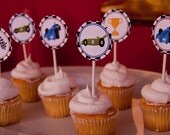 Cars Printable Party Circles Cupcake Toppers Straw Tags by Belleza e Luce Il_170x135