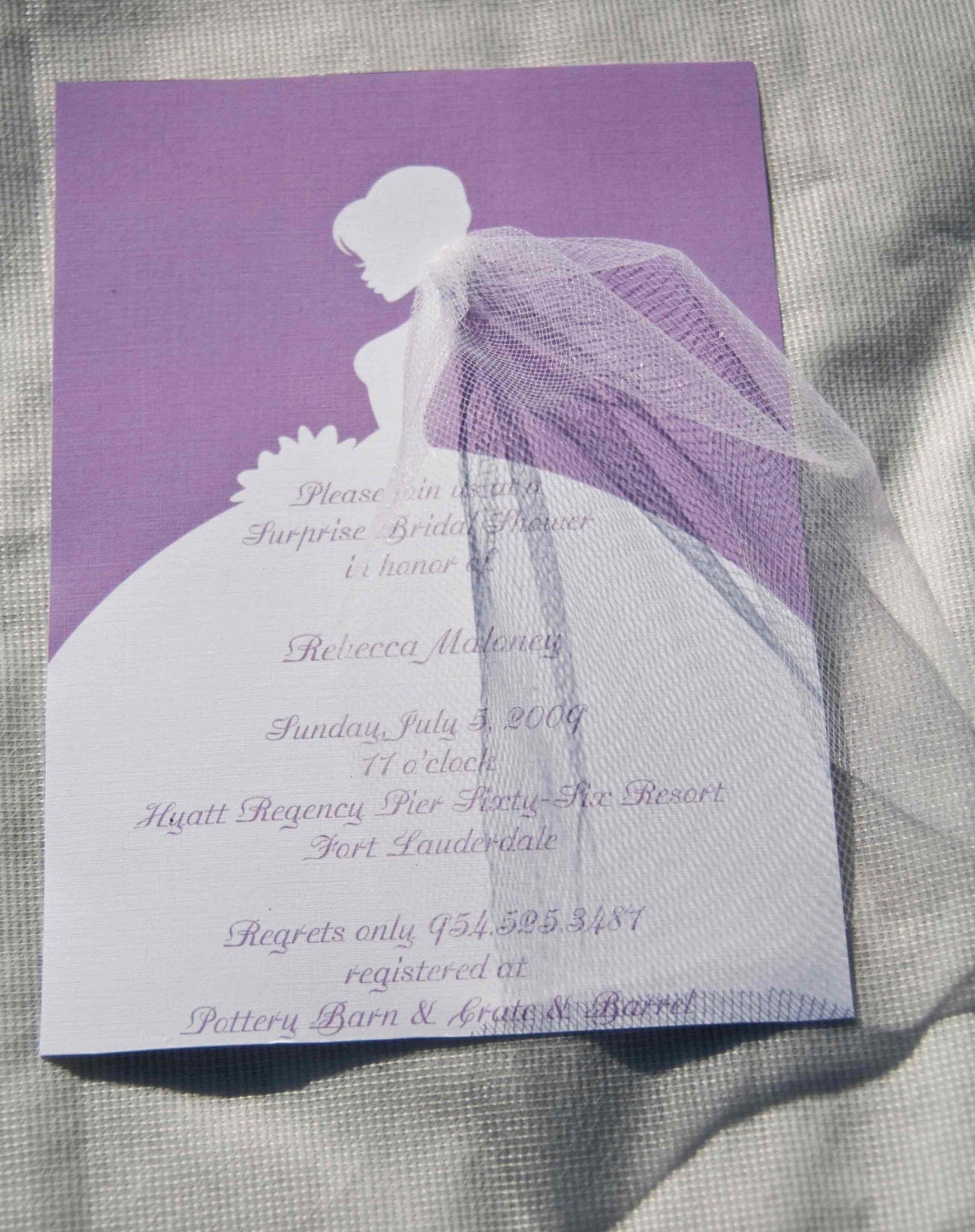 Bridal Shower Invitations Bride Silhouette with Veil set of 10 by Belleza e Luce Il_570xn