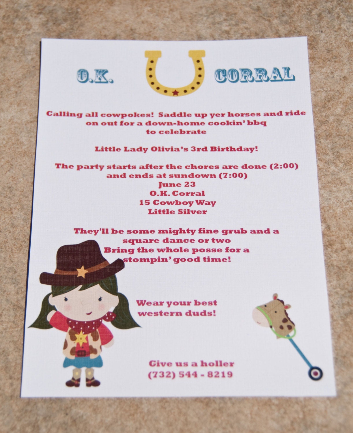 Cowgirl Birthday Party Invitations Western Party : Rootin' Tootin' Cowgirl Party Invitations Set of 10 by Belleza e Luce Il_570xn