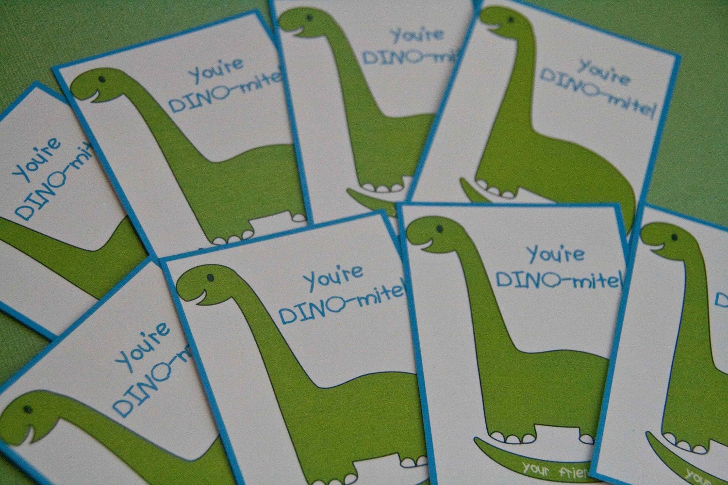 Dinosaur Valentine Card Lunchbox Notes Set of 16 by Belleza e Luce Il_570xn