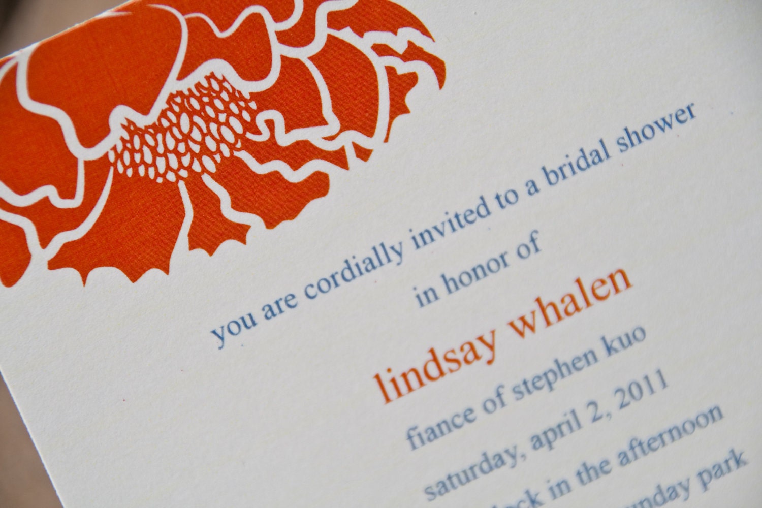 Flower Blossom Party Invitaiton Bridal Shower Invitation set of 10 by Belleza e Luce Il_570xn