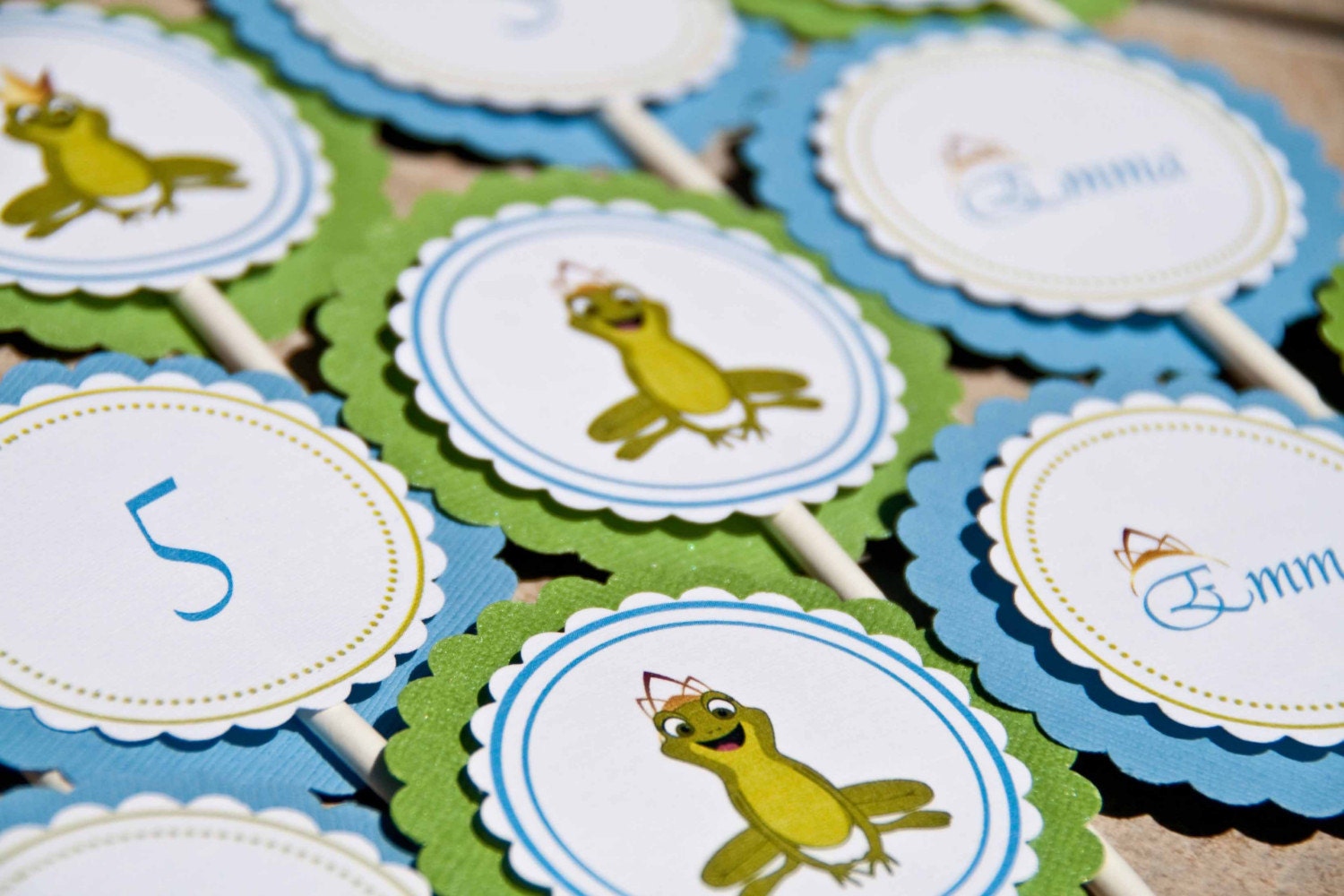 Frog Princess Cupcake Toppers Set of 12