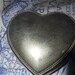 Silver Plated Heart Shaped Jewelry Box Red Velvet Lined Lidded
