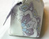 Small Fabric accessory pouch - purple dot and paisley