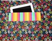 iPad Vendor Half Apron Craft Art Teacher Colorful Peace Rainbow Fabric (4 Pockets)