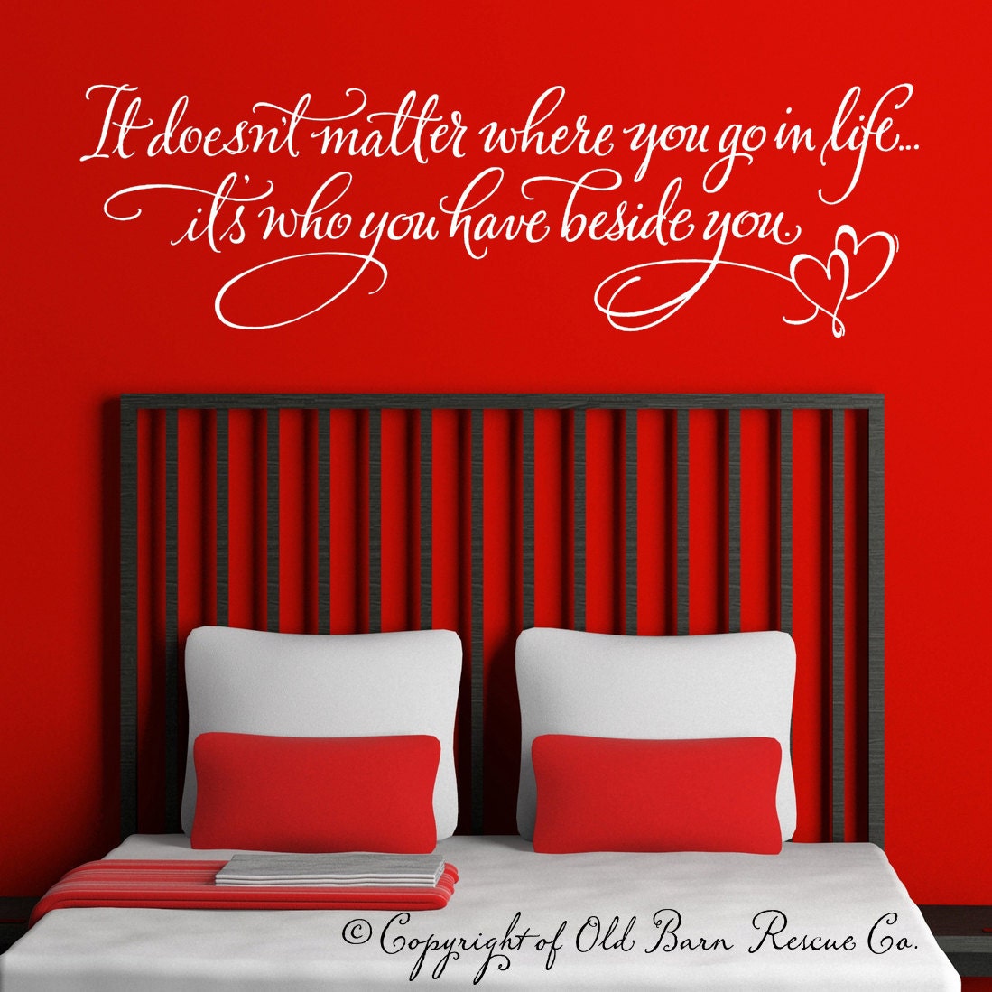 It doesn't matter where you go in life.. vinyl, wall graphic, wall lettering, sticker, Quote, Sign, Graphic Design, calligraphy