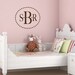 Custom Monogram with Three initials encirled with dots - Vinyl Wall Decal
