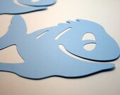 Soft Blue Funny Fish Die cuts Handmade Scrapbook die cut Embellishments for Scrapbooks, Cardmaking or Framing
