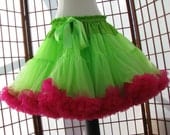 Pettiskirt Chartreuse Green and Fuchsia Size Small Custom