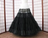 Petticoat Black & White Chiffon Floor Length Single Layer Size Small Custom