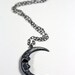 owl moon. owl talon crescent necklace.