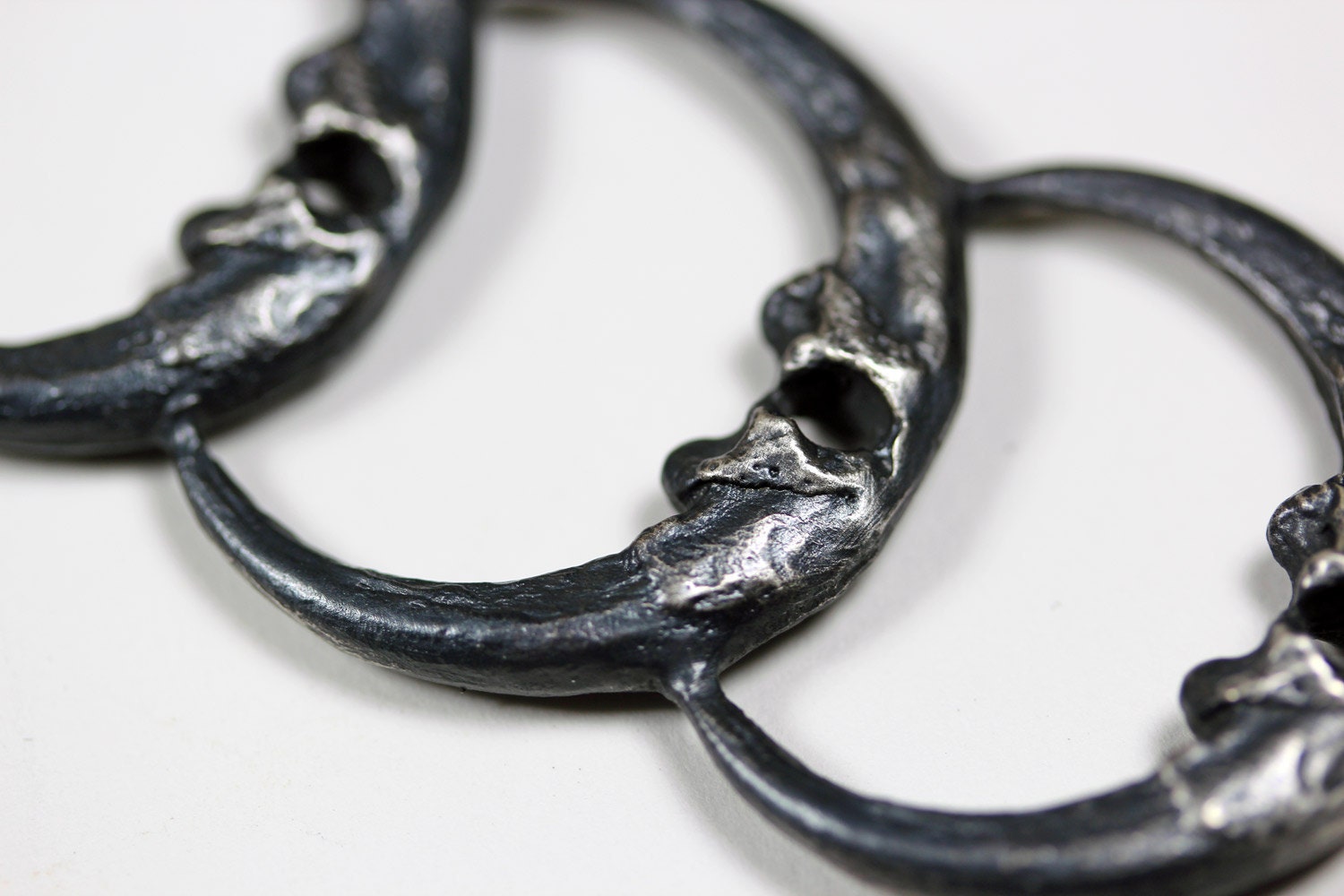 new moon. triple owl talon crescent necklace.