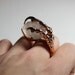 the messenger. crow claw & quartz crystal ring. rose gold vermeil.