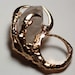 the messenger. crow claw & quartz crystal ring. rose gold vermeil.