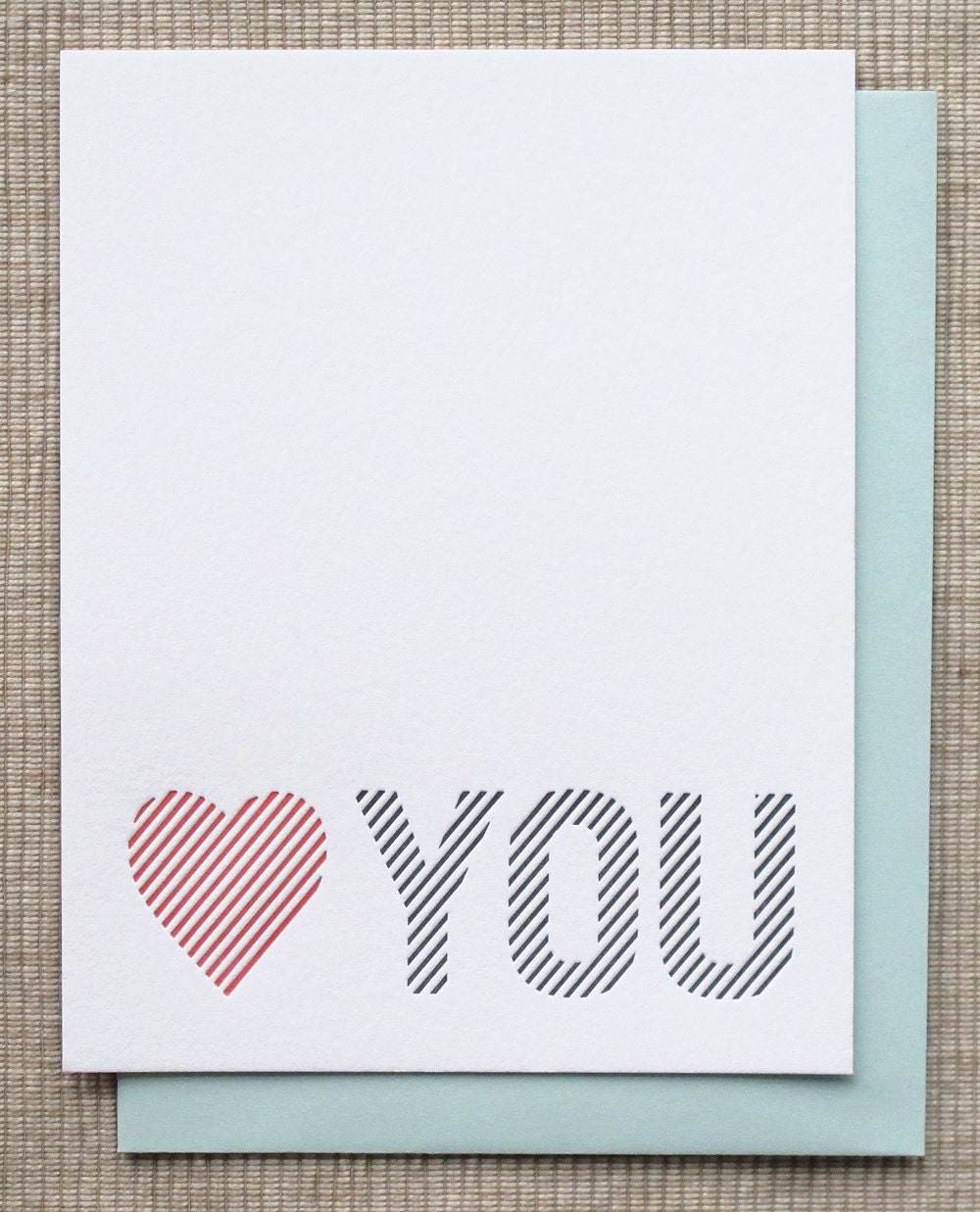 Letterpress Valentine Card - Heart You Card - Letterpress Love Note