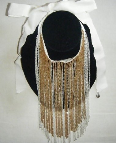 Alexandra Chains and ribbon necklace