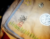 MESSENGER BAG BOOK Art School "Medusa Girl Chases the Aliens Through a Field of Flowers"