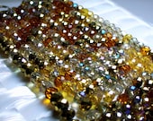Chinese Crystal glass 8mm rondelle strand Amber Glow 36pcs