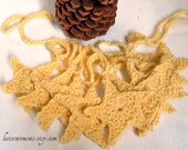Star Bunting in Cornmeal Yellow - Crocheted Home Decor - Wall Hanging - Garland - by lostsentiments