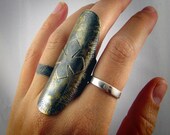 Warriors Shield - Etched Brass Cross Knuckle Ring - MADE TO ORDER